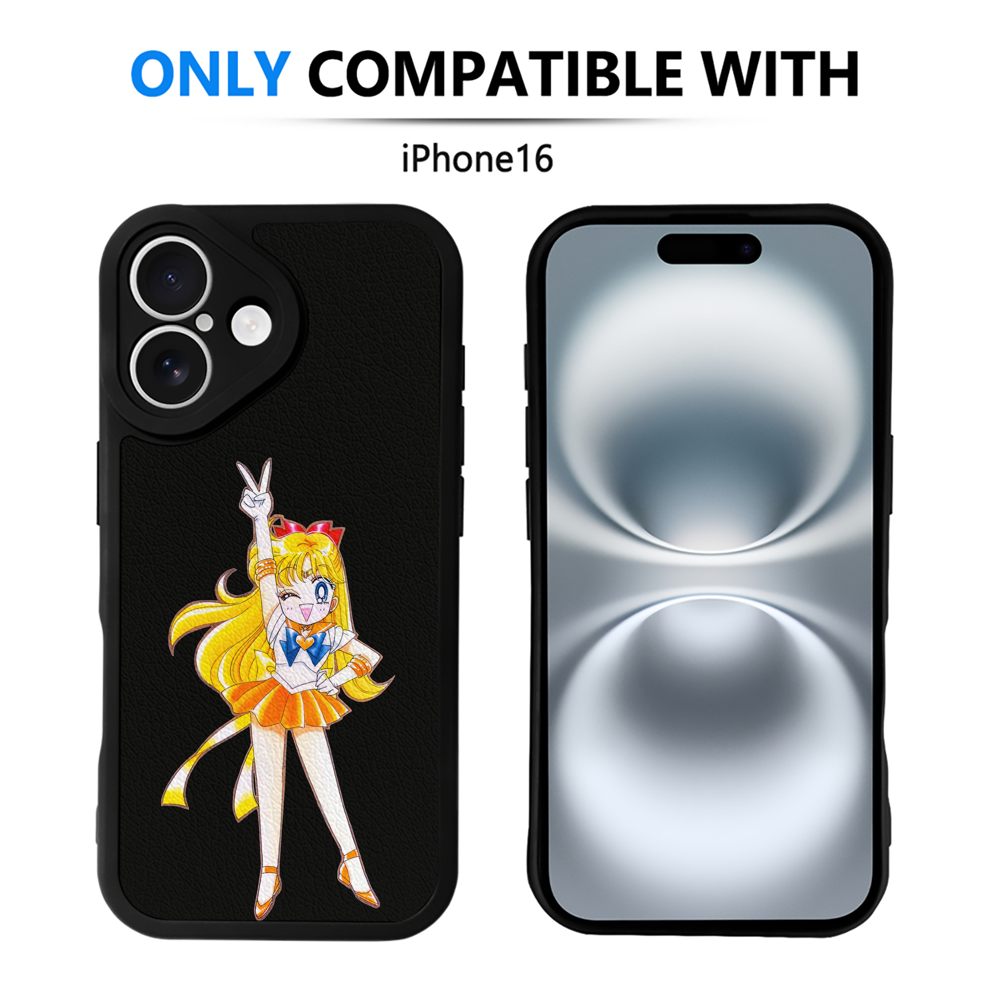 （画像用） 美少女戦士セーラームーン 愛野 美奈子 あいの みなこ Sailor Moon Aino Minako 【iPhone 16シリーズ対応】シリコンスマホケース（レザー調） 材質：シリコン
